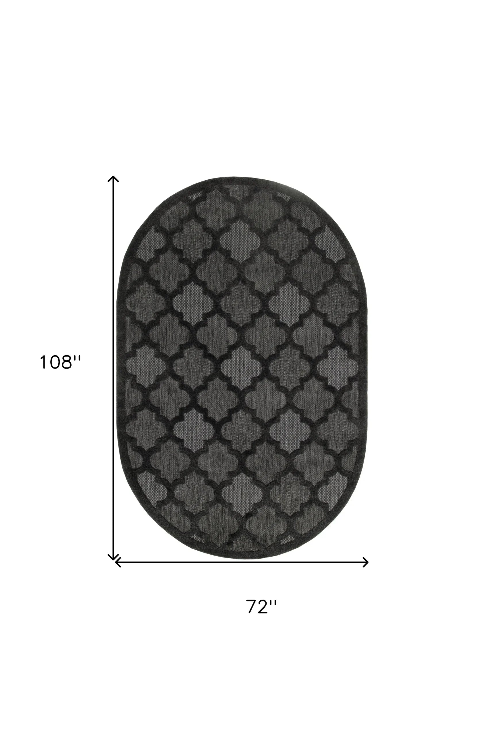 6′ X 9′ Charcoal And Black Trellis Indoor Outdoor Area Rug — view 2