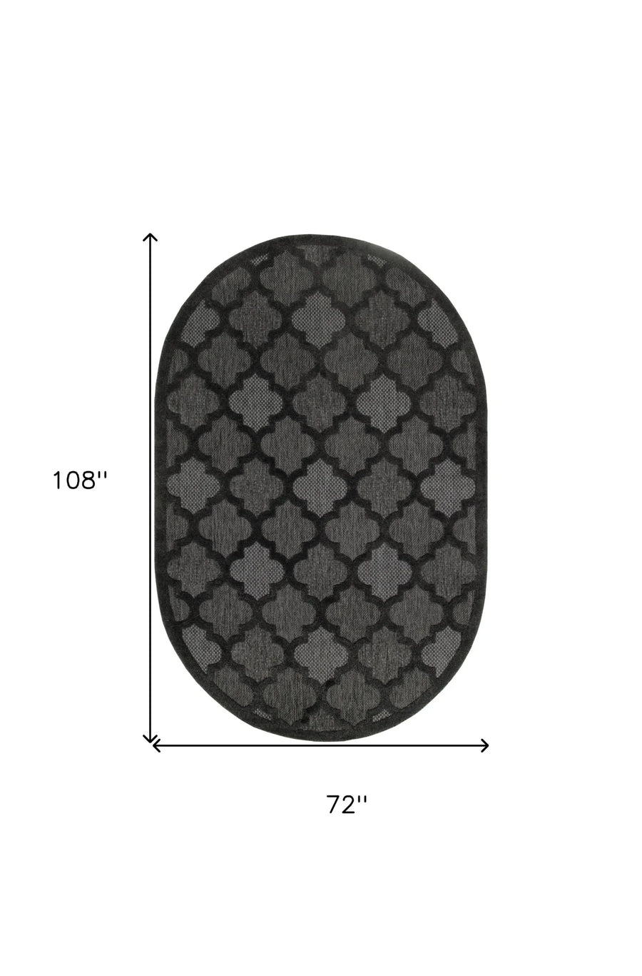 6′ X 9′ Charcoal And Black Trellis Indoor Outdoor Area Rug — view 2