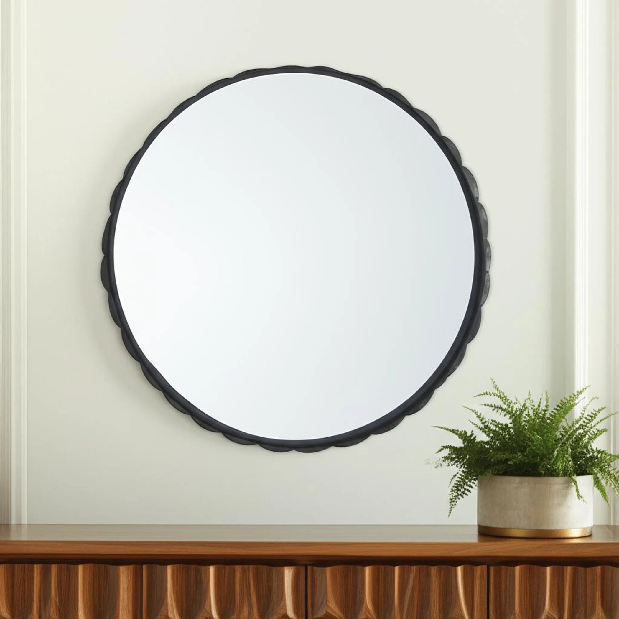 Metal Scalloped Framed Accent Mirror