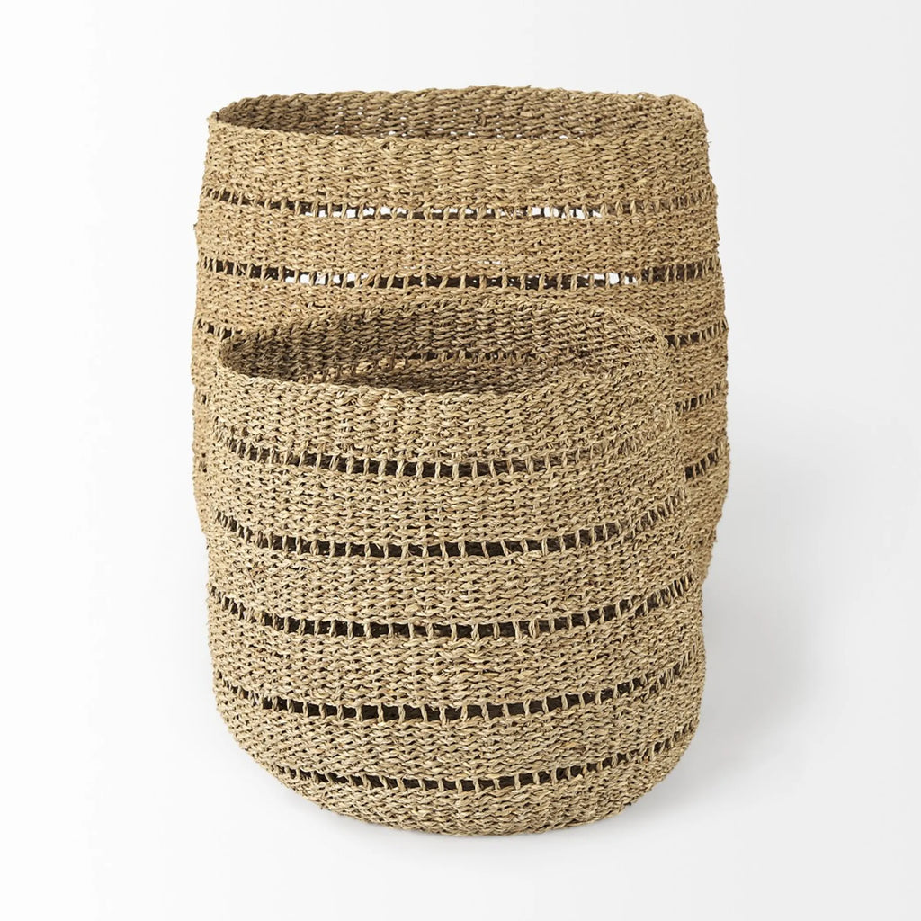 Set of Two 18″ Brown Wicker Basket — view 2