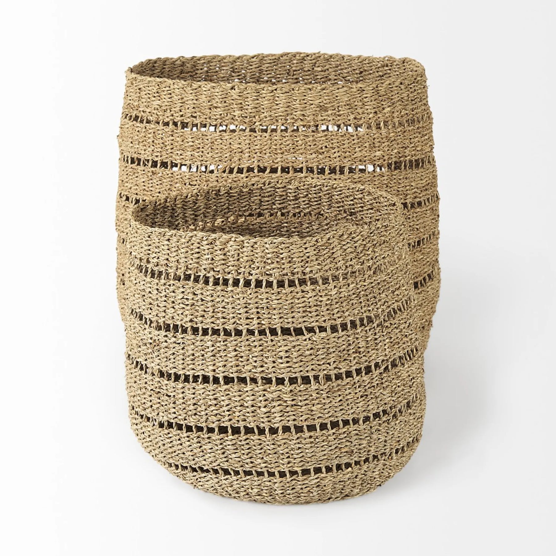 Set of Two 18″ Brown Wicker Basket — view 2
