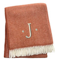 Herringbone Cotton Blend J Throw Blanket with Tassels And Embroidery