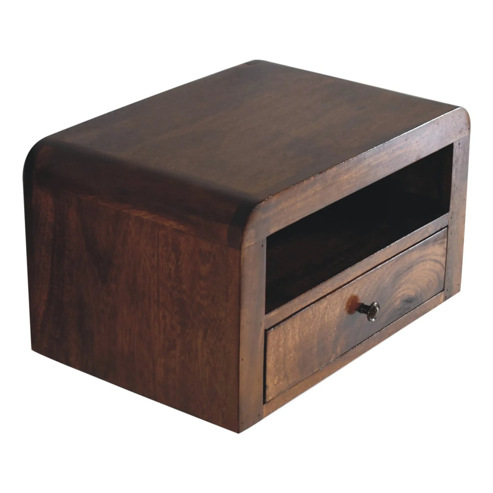 Solid Wood One Drawer Floating Nightstand — view 3
