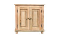 28″ Distressed Natural Solid Wood Nightstand With Storage