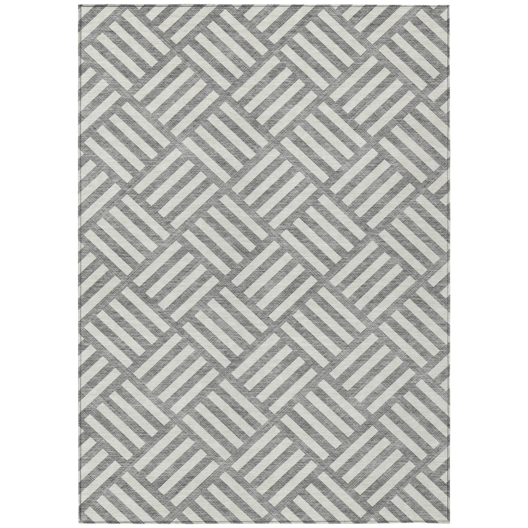 10′ X 14′ Gray And Ivory Geometric Washable Indoor Outdoor Area Rug — view 2