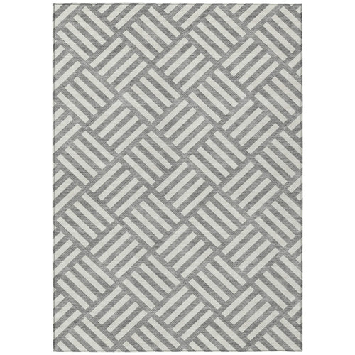 10′ X 14′ Gray And Ivory Geometric Washable Indoor Outdoor Area Rug — view 2