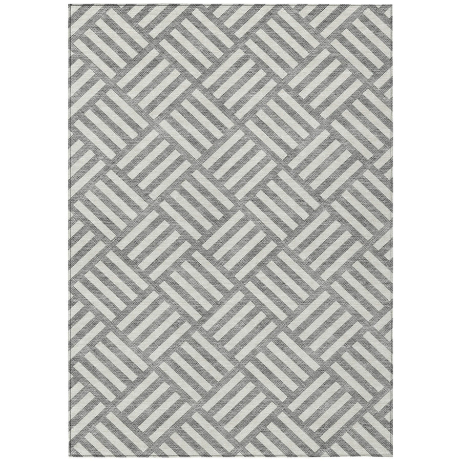 10′ X 14′ Gray And Ivory Geometric Washable Indoor Outdoor Area Rug — view 2