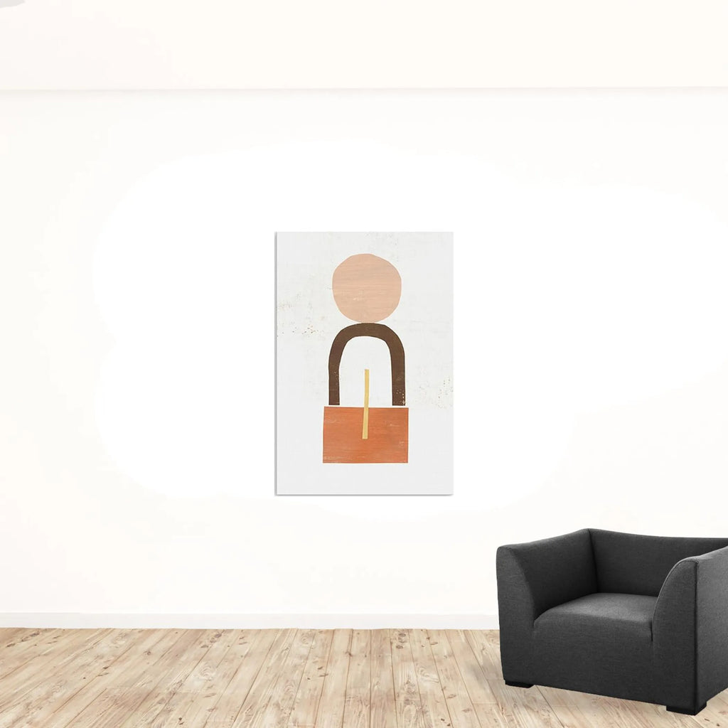 Abstract Orange Shapes In Balance Unframed Print Wall Art — view 2