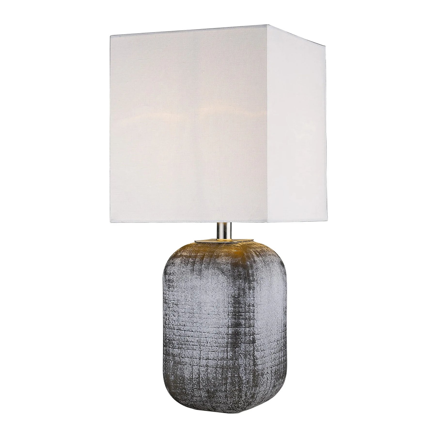 25″ Blue and Gray Ceramic Table Lamp With White Square Shade — view 3