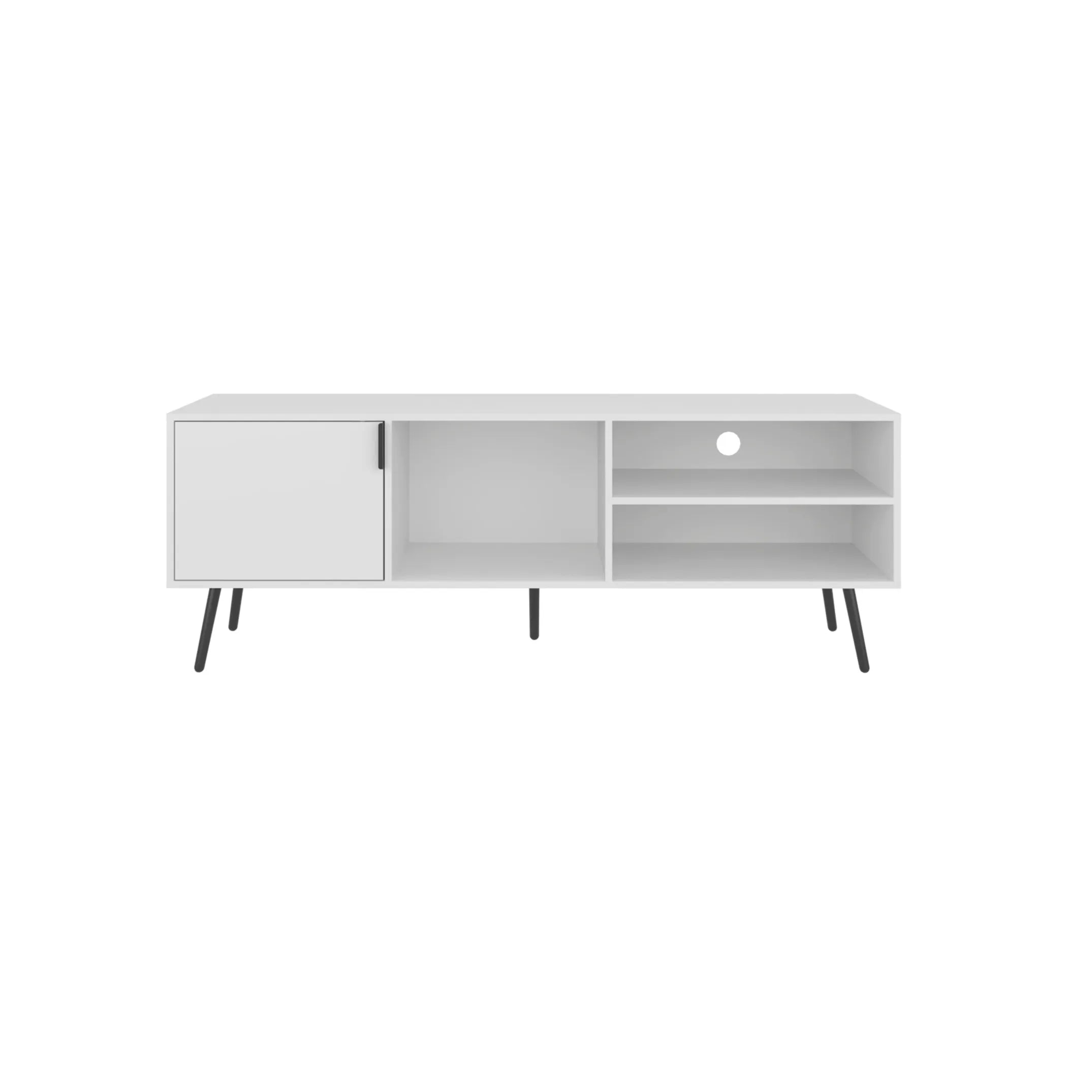 Vulcan 63″ Wide Tv Stand with One Cabinet, Three Open Shelves — view 3