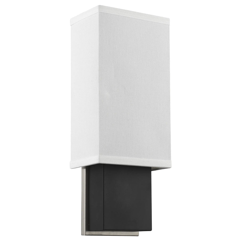 Rectangular Wall Sconce with Linen Fabric Shade — view 4