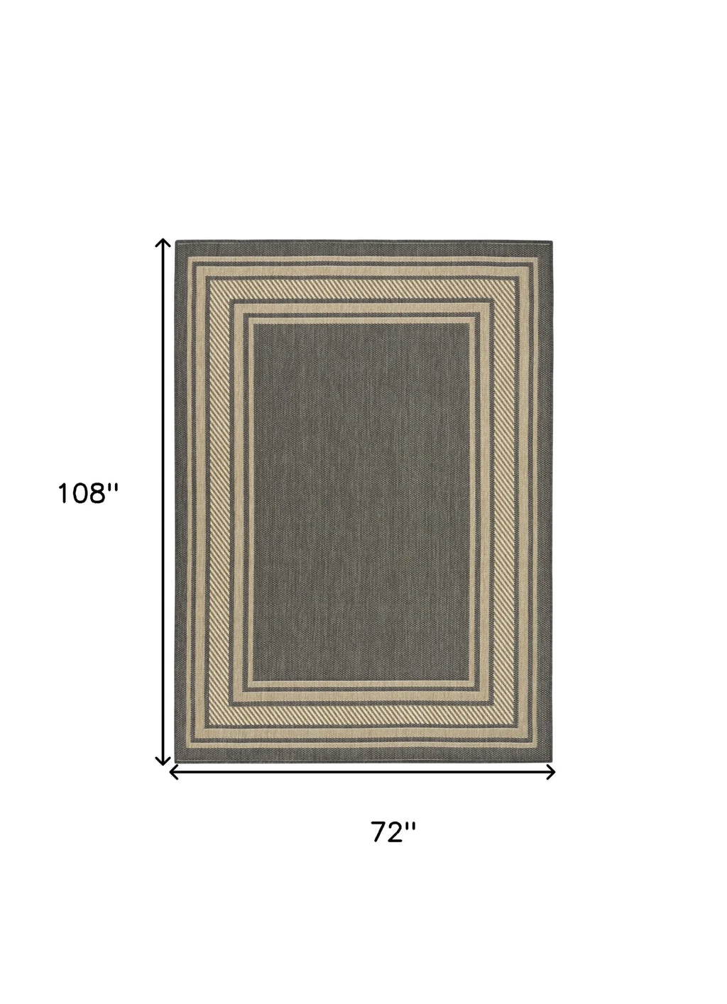6′ X 9′ Charcoal Geometric Indoor Outdoor Area Rug — view 2