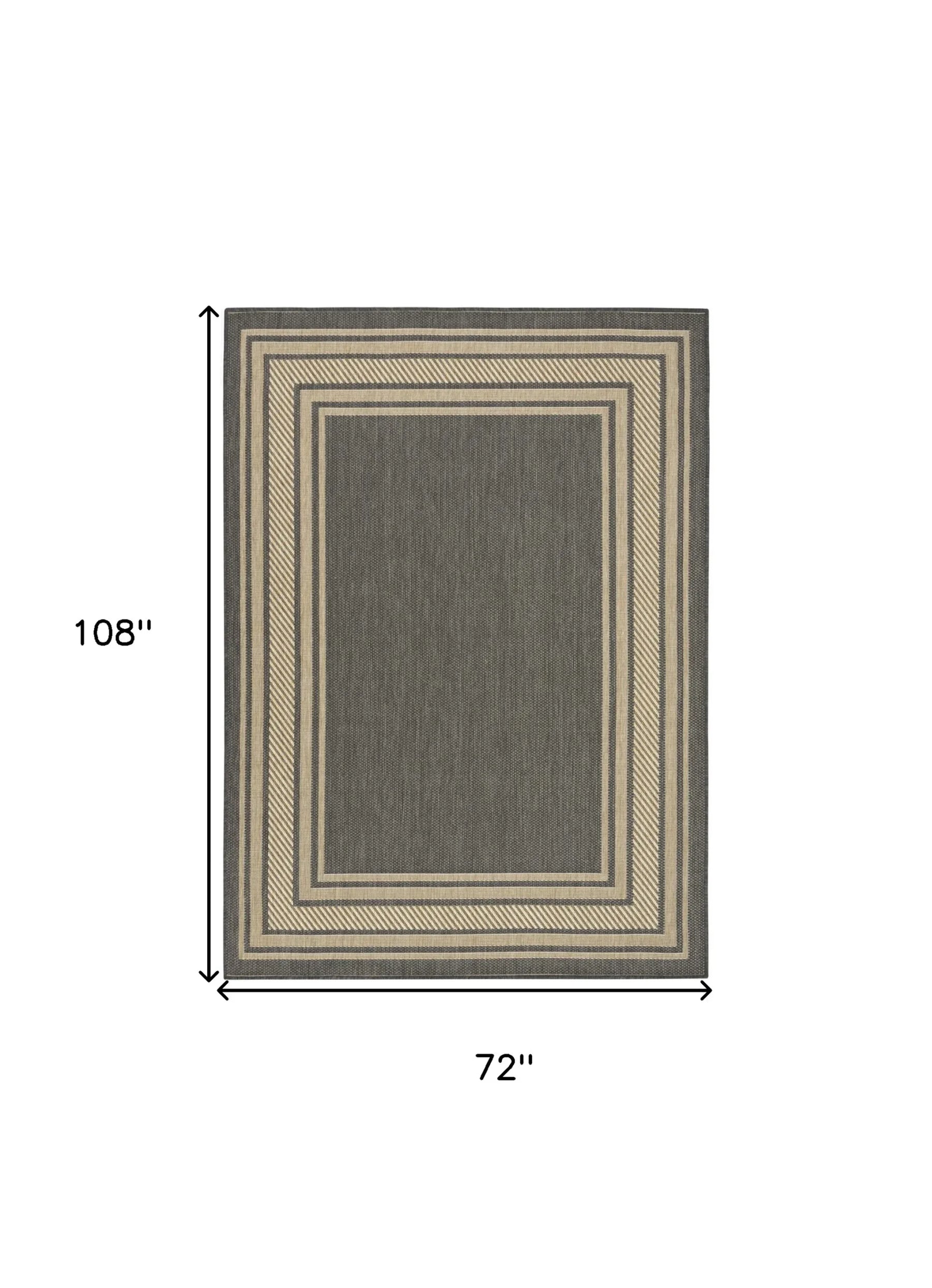 6′ X 9′ Charcoal Geometric Indoor Outdoor Area Rug — view 2