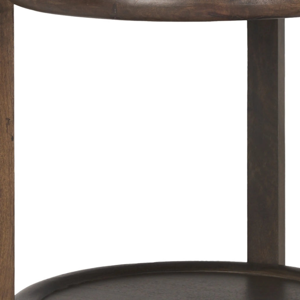 24″ Dark Brown Solid Wood Tray Table — view 4