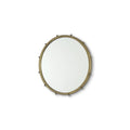 Metal Beaded Round Framed Accent Mirror