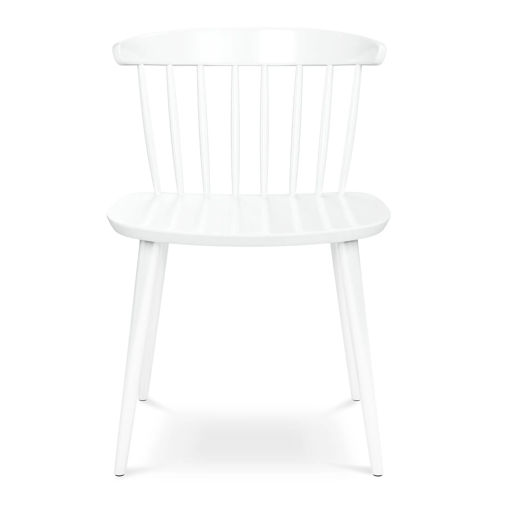 White Heavy Duty Plastic Slat Back Dining Side Chair — view 2