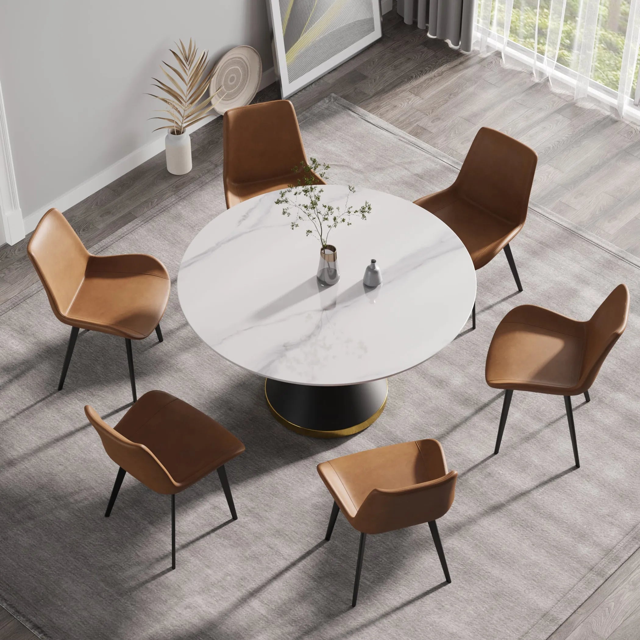 Modern Marble Stone Round Dining Table — view 3