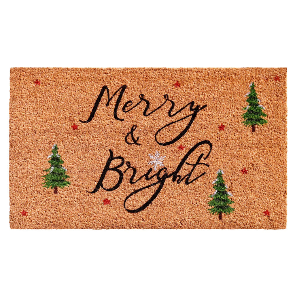 Christmas Merry and Bright Outdoor Coir Door Mat — view 2