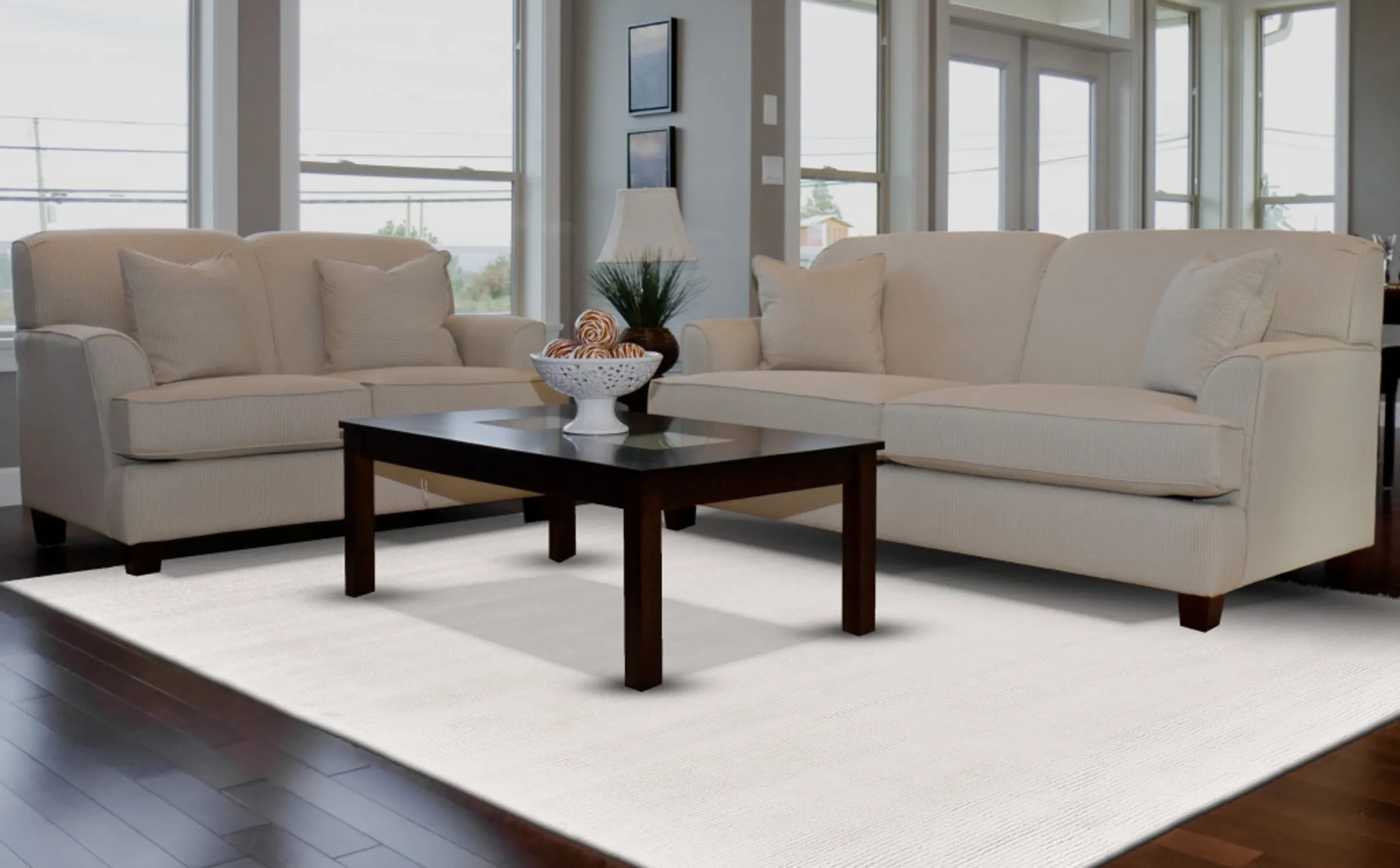 5′ X 8′ White Hand Woven Distressed Area Rug — view 4