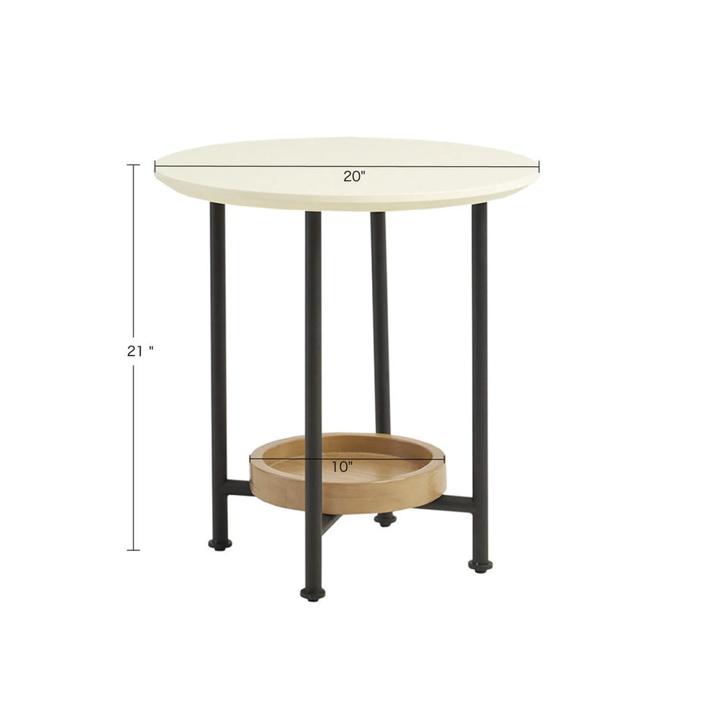 White/Natural End Table — view 4