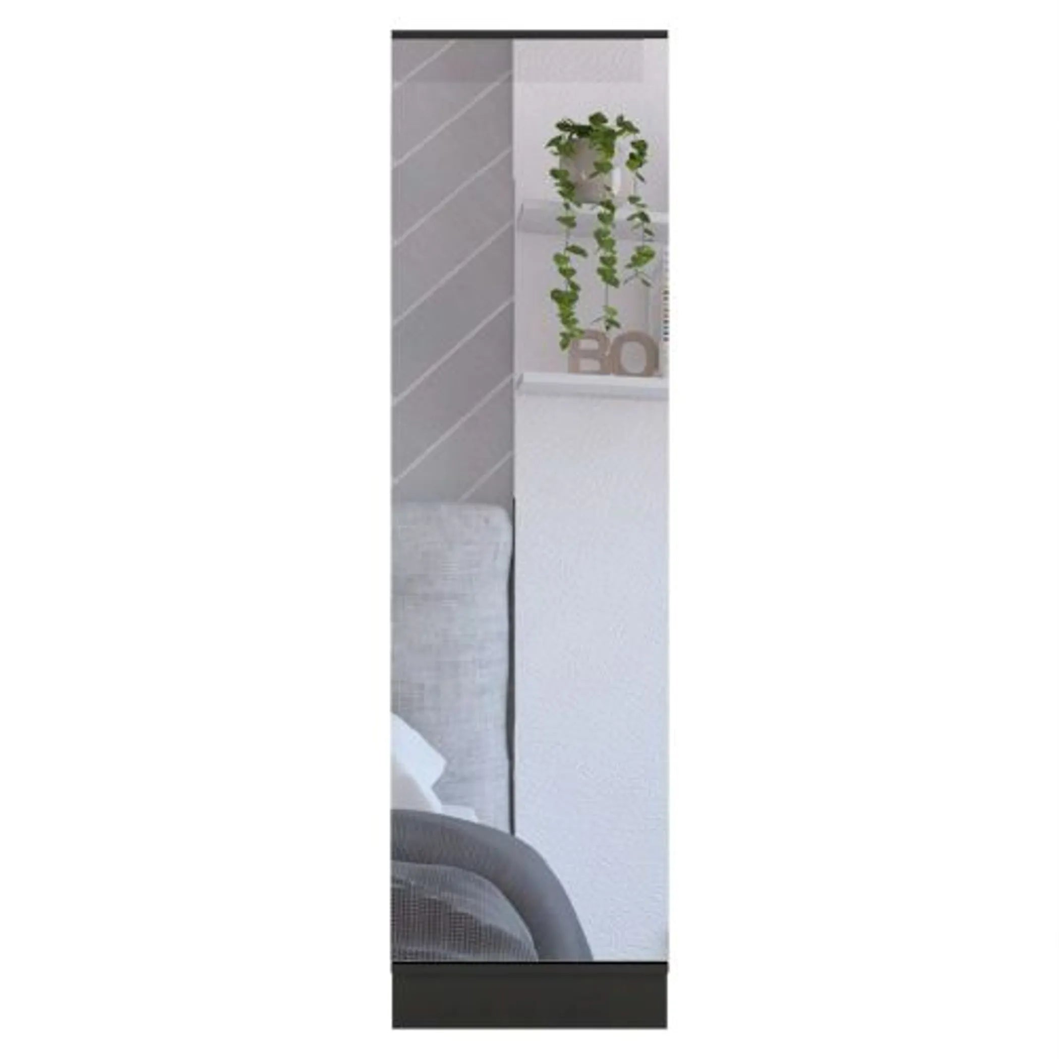 Leto Xl Shoe Rack, Mirror, Five Interior Shelves, Single Door Cabinet — view 3