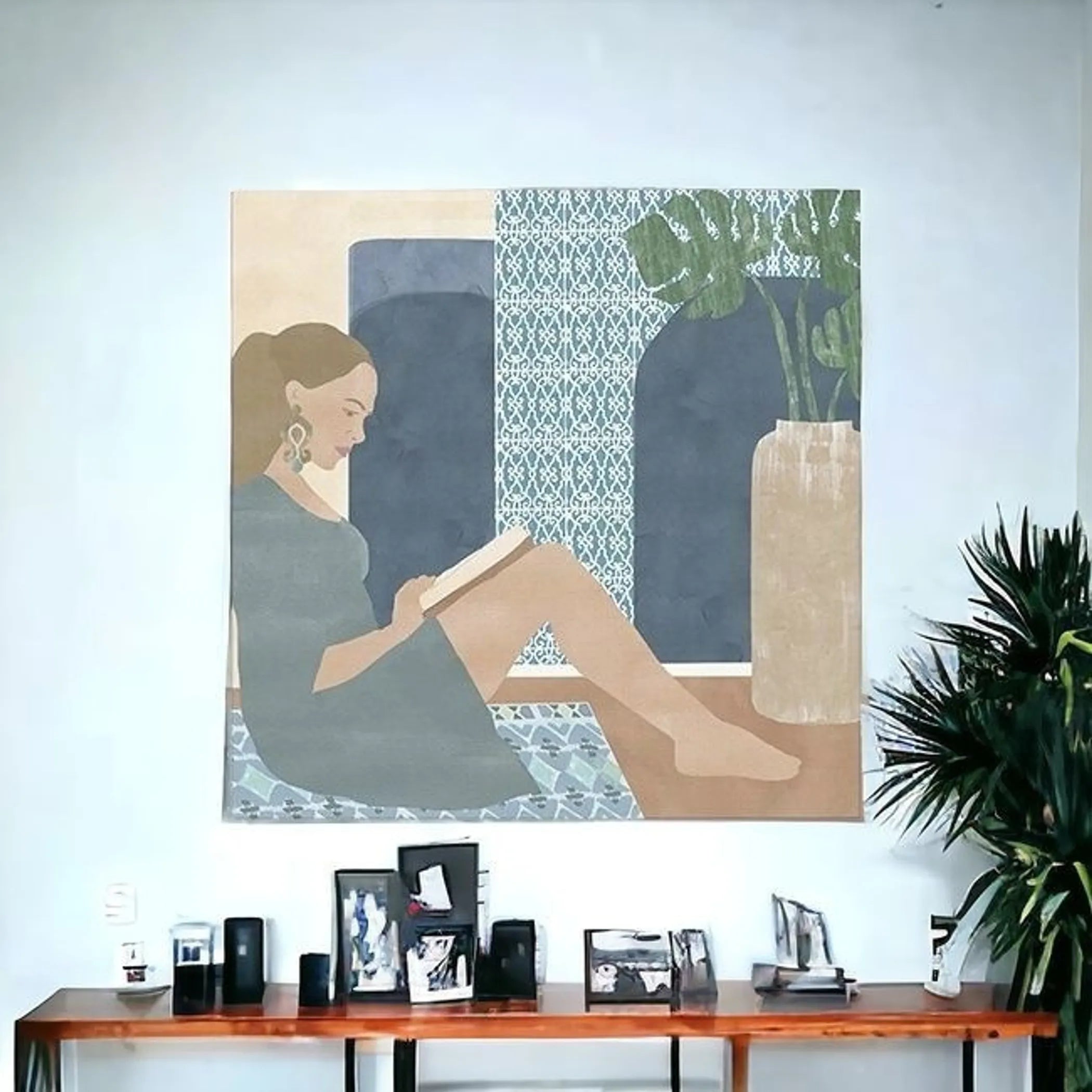 Bohemian Book Lady Unframed Print Wall Art — view 2