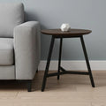 23″ Espresso and Black Solid Wood and Metal Tray Table