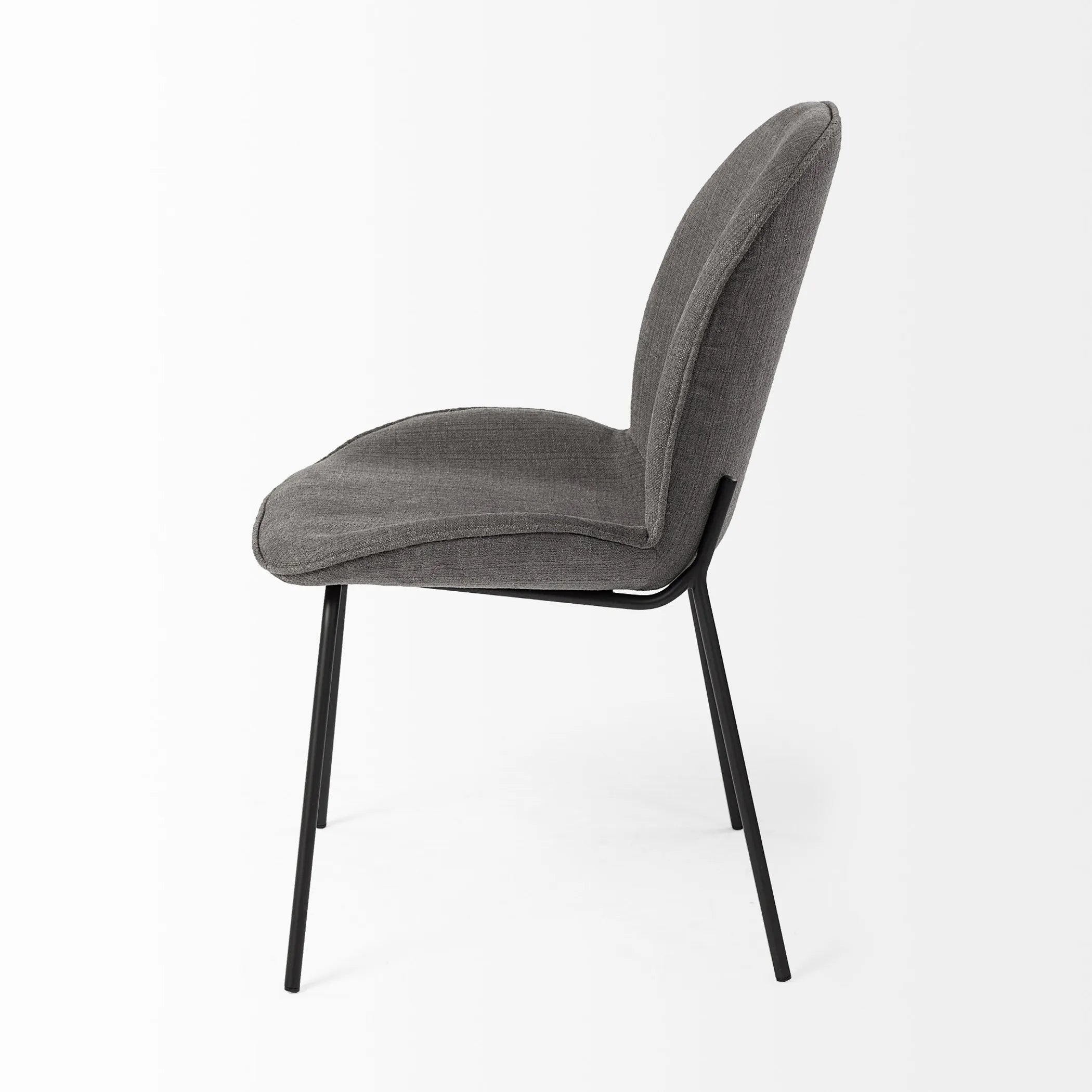 Set Of Two Gray And Black Upholstered Fabric Side Chairs — view 3