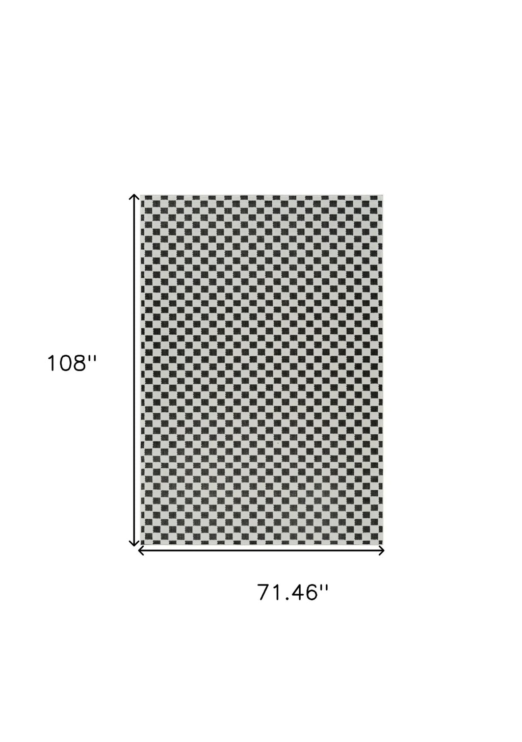 6′ X 9′ Black and White Geometric Distressed Indoor Outdoor Area Rug — view 3