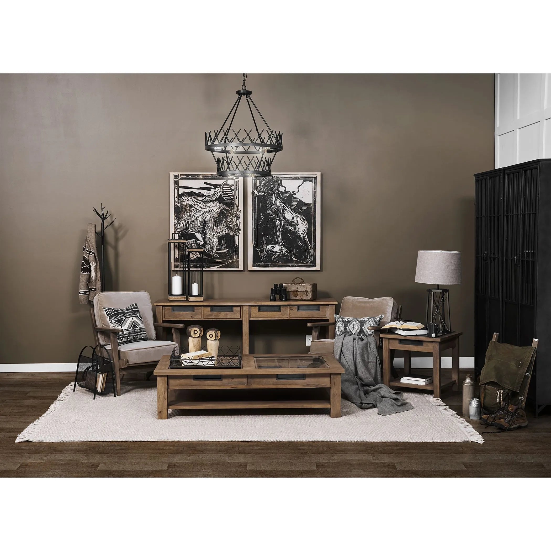 29″ Bronze Lamp Base LED With Beige Shade — view 3