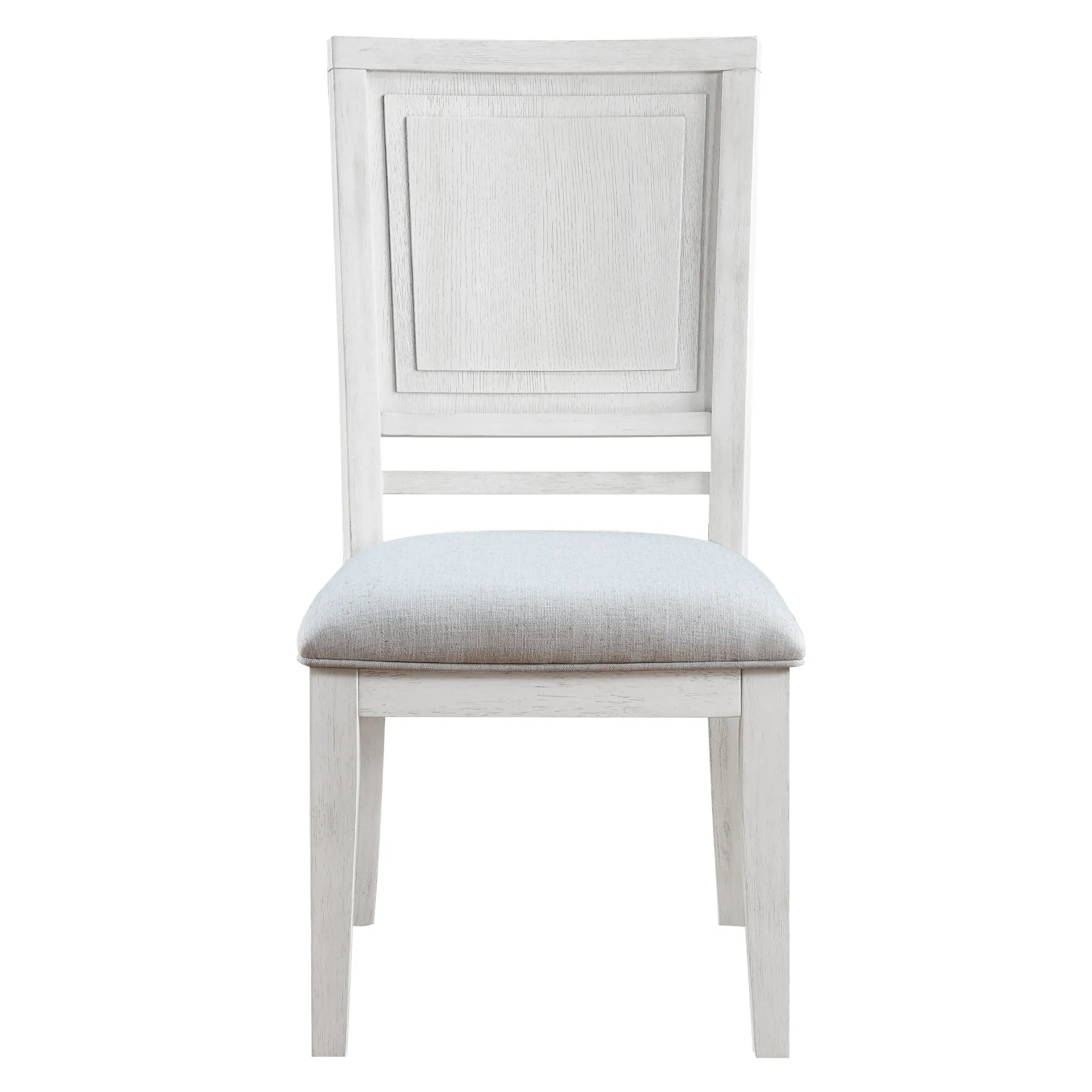 Sunset Trading Dover Dining Side Chair | Padded Upholstered Seat | Set of 2 | Cerused White Oak Wood — view 3