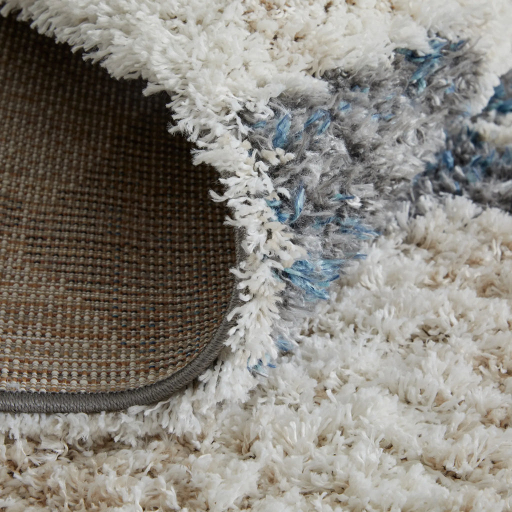 5′ X 8′ Ivory Gray And Blue Chevron Power Loom Stain Resistant Area Rug — view 3