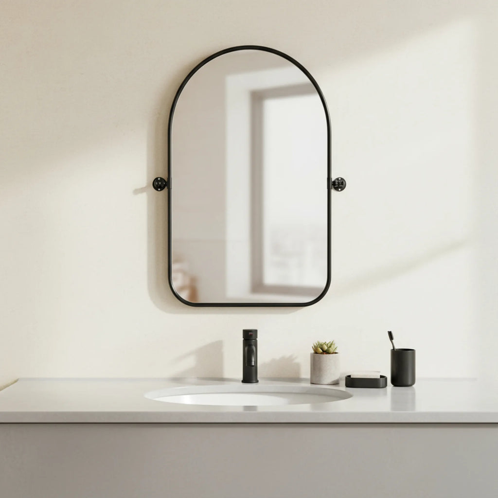 Arch Metal Swivel Framed Accent Mirror