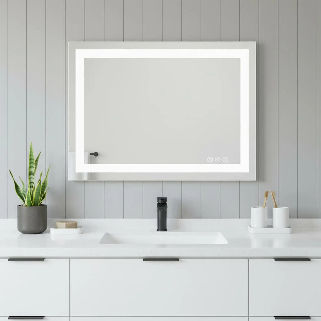 Lighted Frameless Bathroom Vanity Mirror