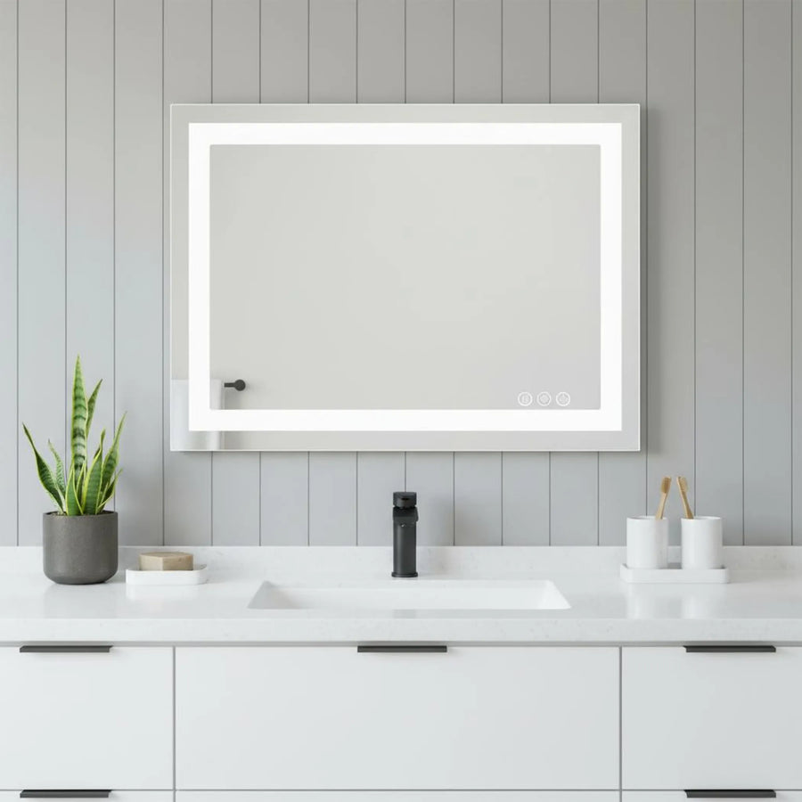 Lighted Frameless Bathroom Vanity Mirror