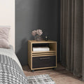 Vance 20″ High One Drawer Nightstand, Casters, Mobile, One Shelf, Bedroom Natural Oak