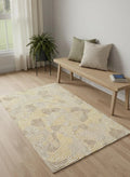 2′ X 5′ Beige Gold And Brown Geometric Washable Area Rug With UV Protection
