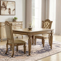 Set of Two Upholstered Faux Leather And Wood Dining Side Chairs