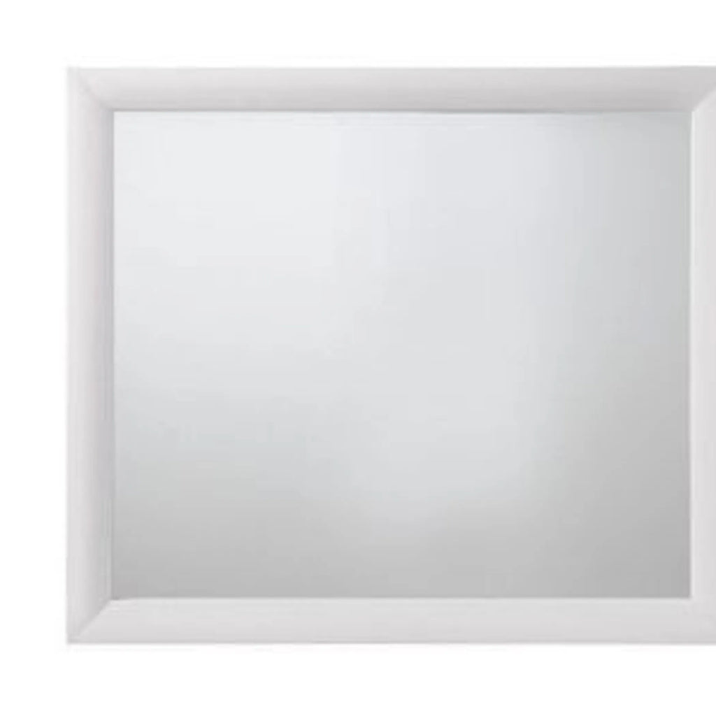 35″ White Rectangle Dresser Mirror Mounts To Dresser With Frame — view 4