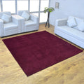 Rugsotic Carpets Hand Knotted Loom Silk Mix Square Area Rug Solid