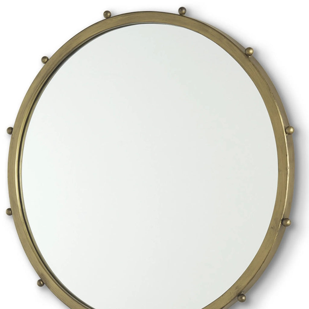 Metal Beaded Round Framed Accent Mirror — view 4