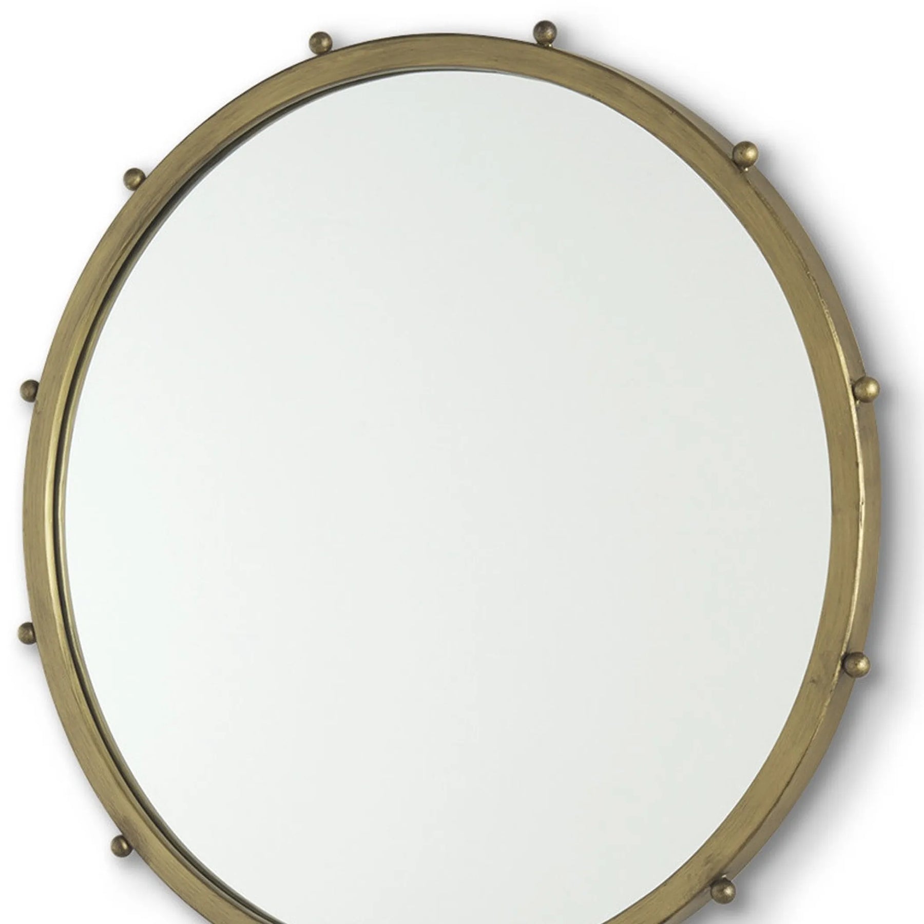 Metal Beaded Round Framed Accent Mirror — view 4