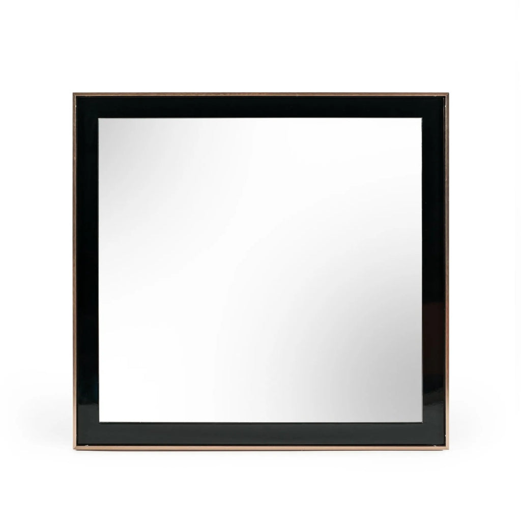 39″ Rose Gold and Black Wood and Metal Framed Accent Mirror — view 2