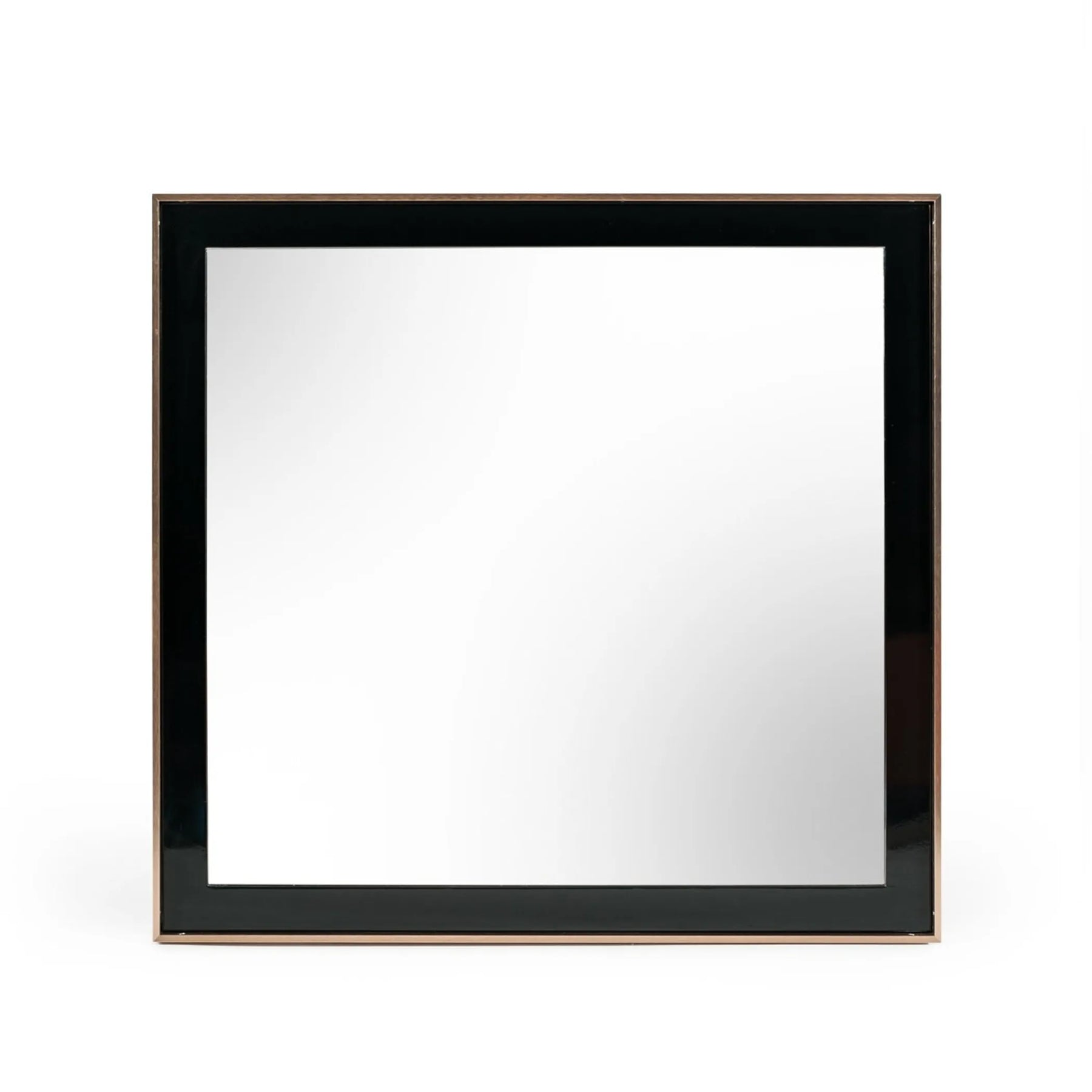 39″ Rose Gold and Black Wood and Metal Framed Accent Mirror — view 2