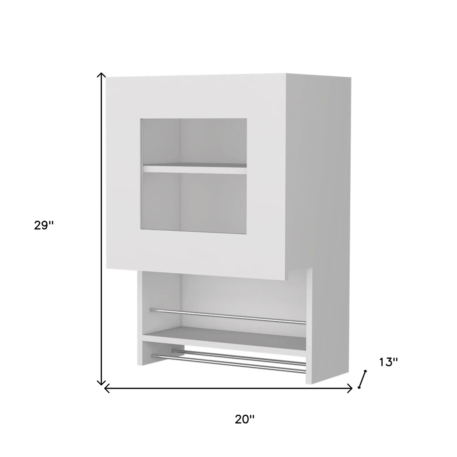 20″ White Accent Cabinet With Two Shelves — view 3