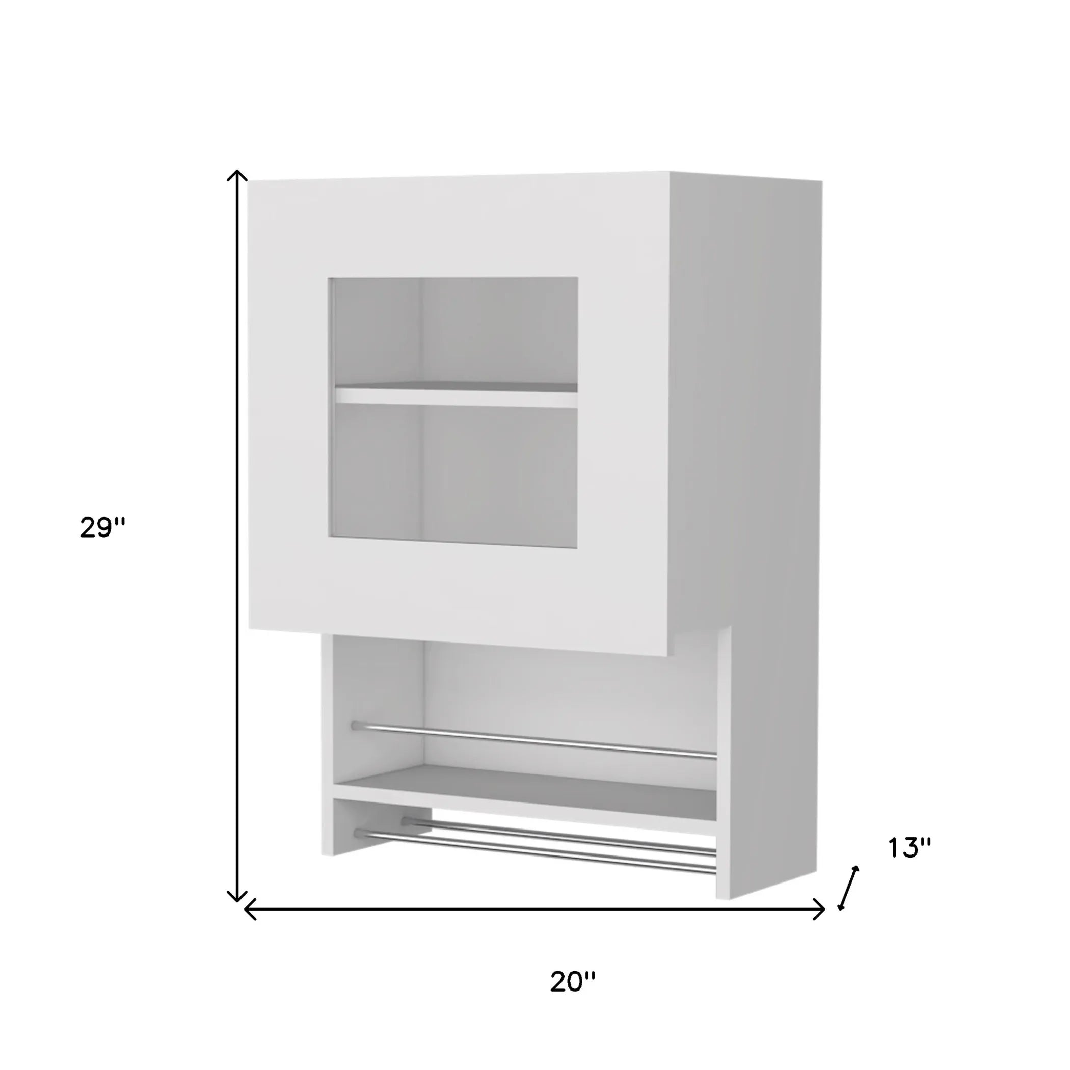 20″ White Accent Cabinet With Two Shelves — view 3