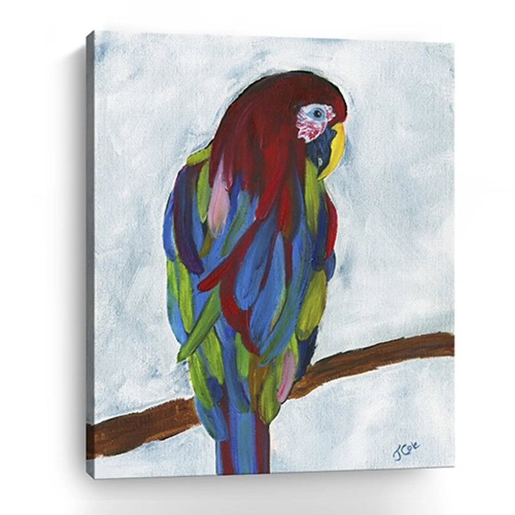 Large Bright and Tropical Parrot Canvas Wall Art — view 4