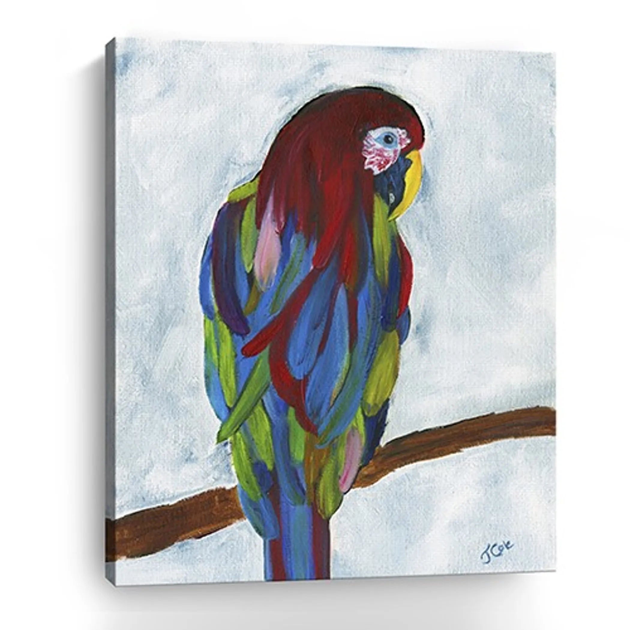 Large Bright and Tropical Parrot Canvas Wall Art — view 4
