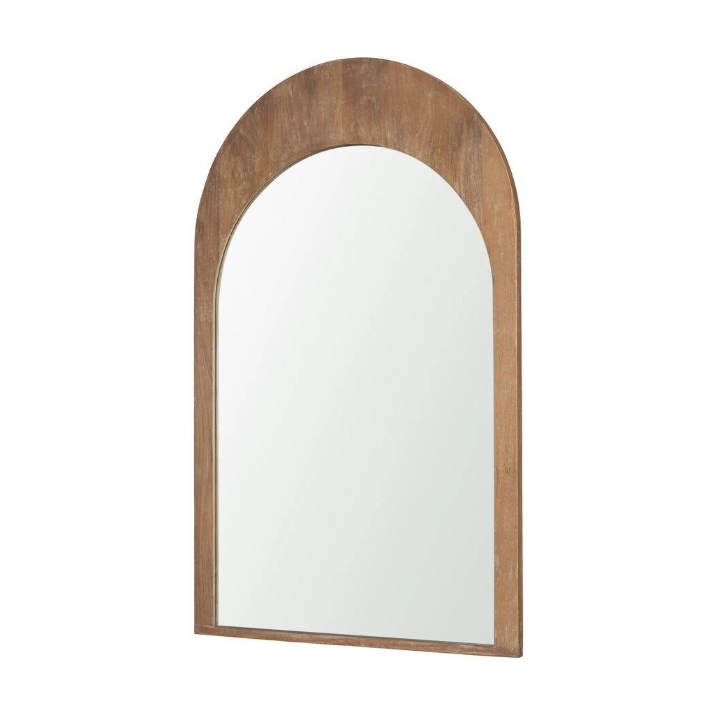 Light Wood Arch Framed Accent Mirror — view 2