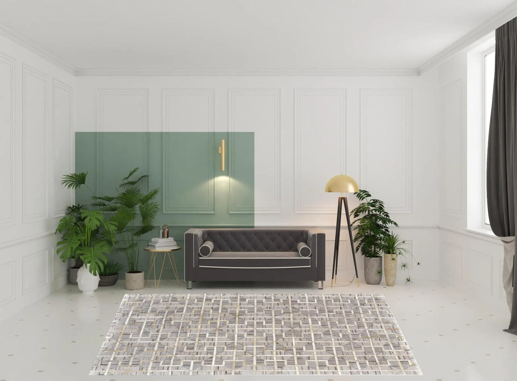 8′ X 11′ Gray Ivory And Brown Geometric Hand Woven Area Rug — view 2